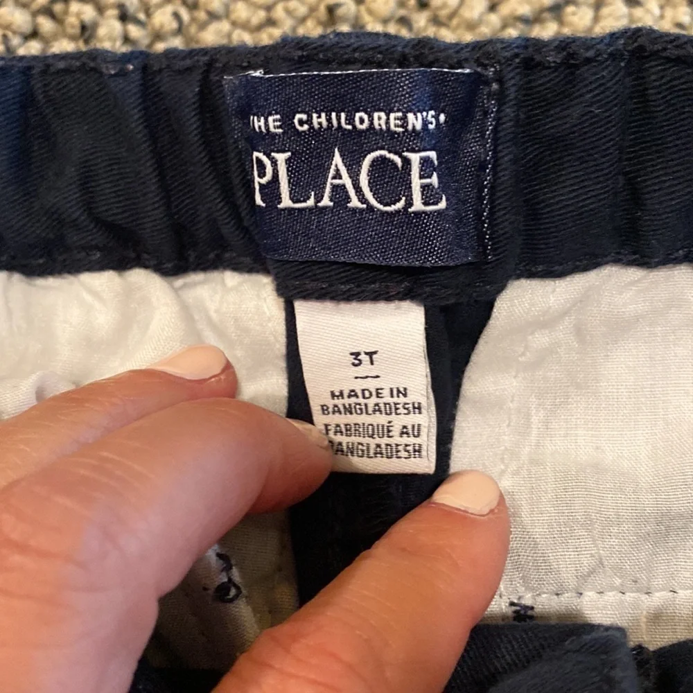Children Place Adjustable Waist Navy Blue Pants Size 3T in Like New Condition